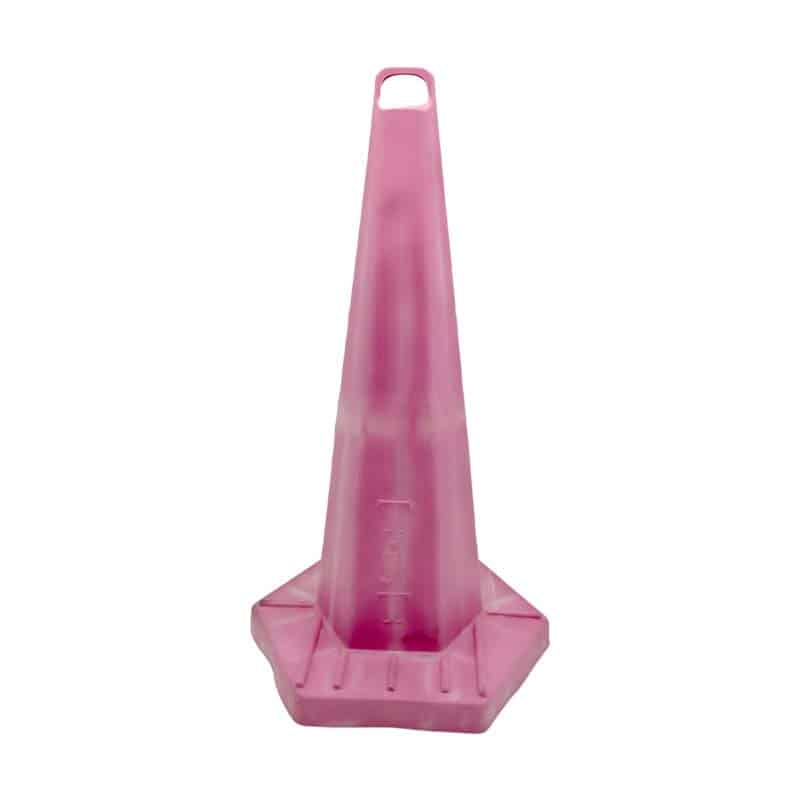مخروط ترافیکی ۶ ضلعی سبک ژله ای با حلقه زنجیر پلاستیکی ۶۵ سانتی